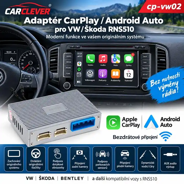Adaptér CarPlay/Android Auto VW/Škoda RNS510 - Nově přidáno