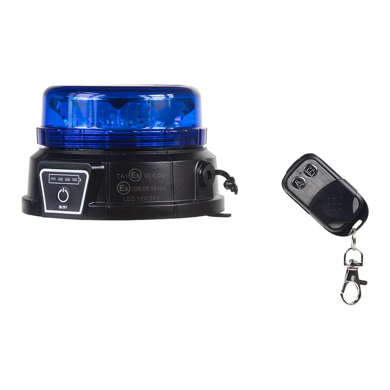 Cenová bomba | AKU LED maják, 12x3W modrý, dálkové ovládání, magnet, ECE R10