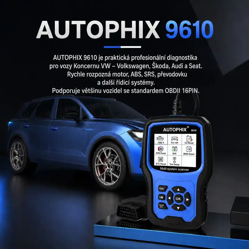 Autodiagnostika Autophix 9610 OBDII pro VW, Škoda, Seat, Audi | Velmi populární