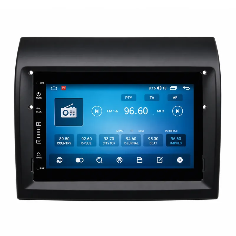 Autorádio pro FIAT/CITROEN/PEUGEOT s 7" LCD, Android, Wi-Fi, GPS, CarPlay, 4G, Bluetooth, 2x USB - K dispozici