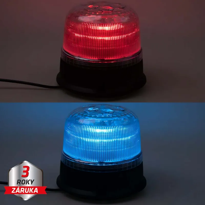 Právě dorazilo | LED maják, 12-24V, modro-červený, magnet, ECE R65