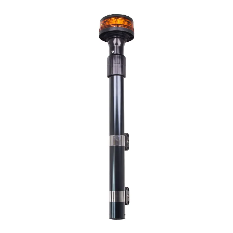 Nově v nabídce - LED maják, 12-24V, 12x3W oranžový s teleskopickou tyčí na motocykl, ECE R65 R10